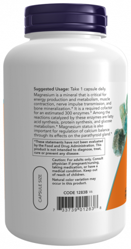 NOW Magnesium, Магний, 180 капсул