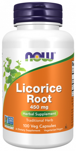 NOW Licorice Root 450 mg, Корень солодки 450 мг, 100 капсул