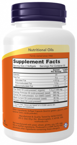 NOW Omega 3-6-9 1000 mg, Омега-3-6-9 1000 мг, 100 капсул