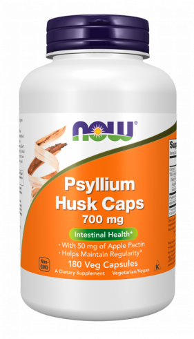 NOW Psyllium Husk, Подорожник + Пектин, 180 капсул