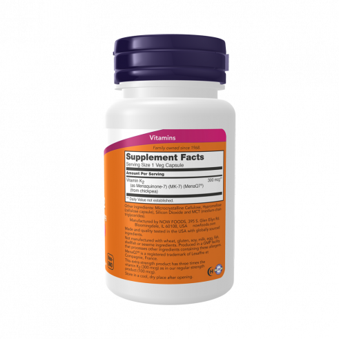 NOW MK-7 Vitamin K-2 100 mcg, 60 капсул